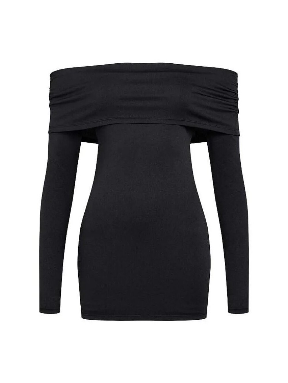 Lioness Isadora Black Off-Shoulder Long Sleeve Mini Dress Bodycon New Large